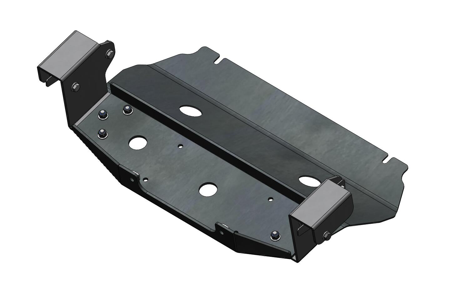 Hidden winch mount For OEM bumper black steel Mitsubishi L200 Triton