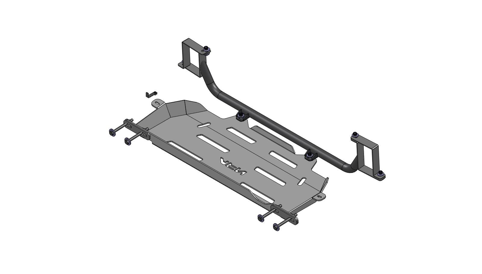 Transfer box skid plate with AdBlue Al. Toyota Hilux Revo