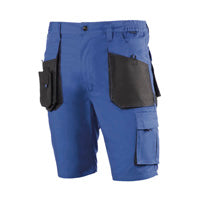 Calções multi bolsos polyester/algodão Azul